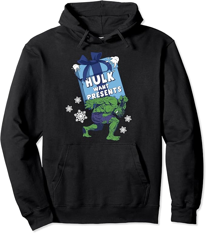 Marvel Avengers Hulk Want Presents Christmas Pullover Hoodie Amazon